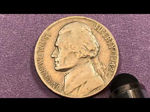 1942 US 5 Cents Silver Nickel Coins - United States Jefferson Nickels