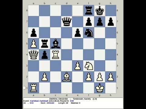 Alekhine, Alexander vs Tartakower, Saviely | Karlsbad Chess 1911, Czechoslovakia