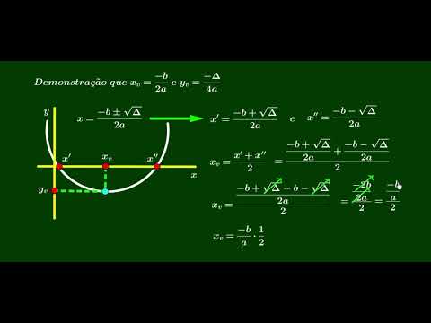 Demonstração do Xv ( X do vértice ) e Yv ( Y do vértice )