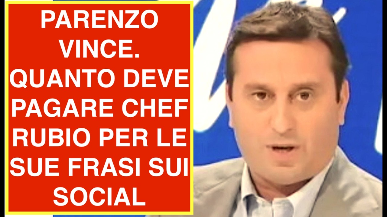 PARENZO VINCE. QUANTO DEVE PAGARE CHEF RUBIO PER LE SUE FRASI SUI SOCIAL