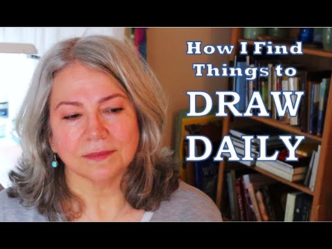 How I Find Things to DRAW DAILY / Sketchbook Update and Caran d'Ache Neocolor 2 Swatching