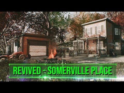 FALLOUT 4 - REVIVED SETTLEMENTS - Somerville Place - INCREDIBLY AESTHETIC SETTLEMENT MOD W/Garage