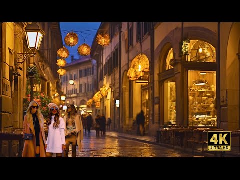 A Romantic Winter Evening Walk in Florence, ITALY (4K) 🇮🇹