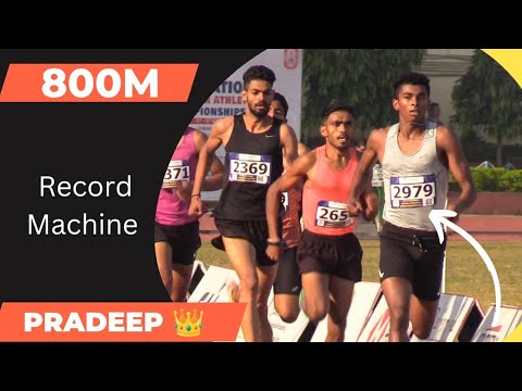 800m Men U-20 Final | Pradeep the Record Machine | 37th Junior National Athletics Championship 2022