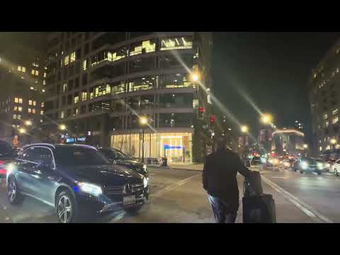 Washington DC Walking Tour: Rush Hour, 14 St. Crazy Traffic on 14th St. Monks Walk For Peace DC.