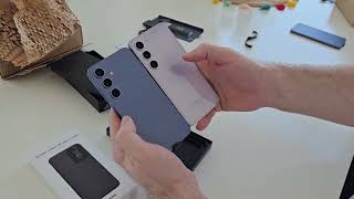 Samsung S24 Violet Unboxing and View of S24 Black