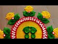 Navaratri & dussehra laxmi paul rangoli.  Diwali rangoli design. Festival rangoli.