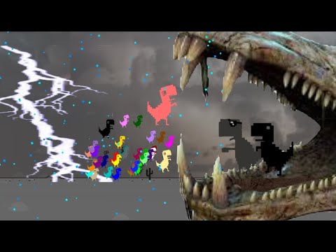 Chrome Dinosaur Dino escape run race - Escape the Thunderstorm - Storm Escape Survival (marble) Race