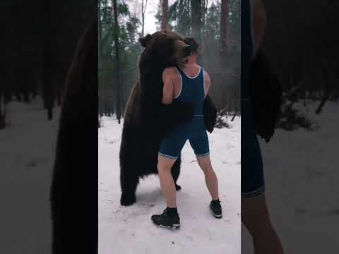 Борется с медведем!! #shorts