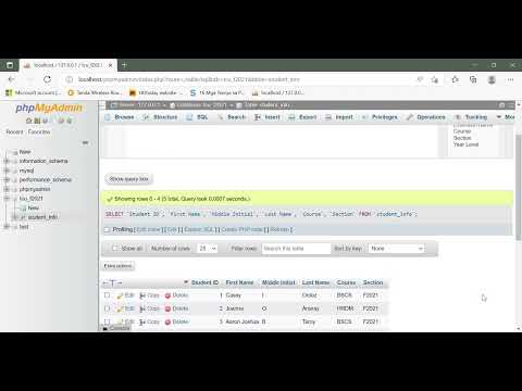 Phpmyadmin Select Insert Update And Delete