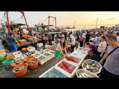 人氣爆棚的海鮮碼頭，帶你買又便宜又新鮮的海魚、海蝦，15元一斤的海蝦，25元一斤瀨尿蝦 廣東 珠海 洪灣漁港 活海鮮批發市場 Seafood Market StreetFood Citywalk