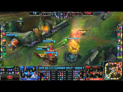 Team Solo Mid vs Team 8 (TSM vs T8) - W7D1 NA LCS Summer 2015 - League of Legends