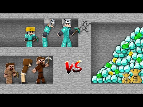 FAKİR AİLE VS ZENGİN AİLE MADEN YARIŞMASI 😱 - Minecraft