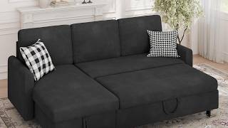💤 Reversible Sleeper Sofa with Storage | Walsunny L-Shaped Convertible Couch Bed