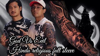 GOD VS EVIL FULL SLEEVE TATTOO |LORD SHIVA |TATTOO NEPAL |RUPESH T MAGAR