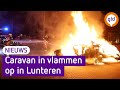 Caravan in vlammen op in Lunteren
