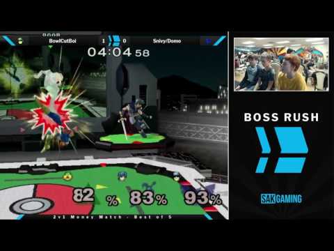 Boss Rush: Duck 2v1 Money Match - BowlCutBoi (Green) vs Snivy/Domo (Blue)
