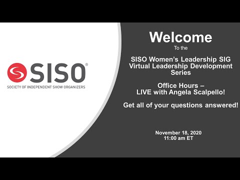 SISO Women's SIG - Office Hours - Live with Angela Scalpello - Get your questions answered!