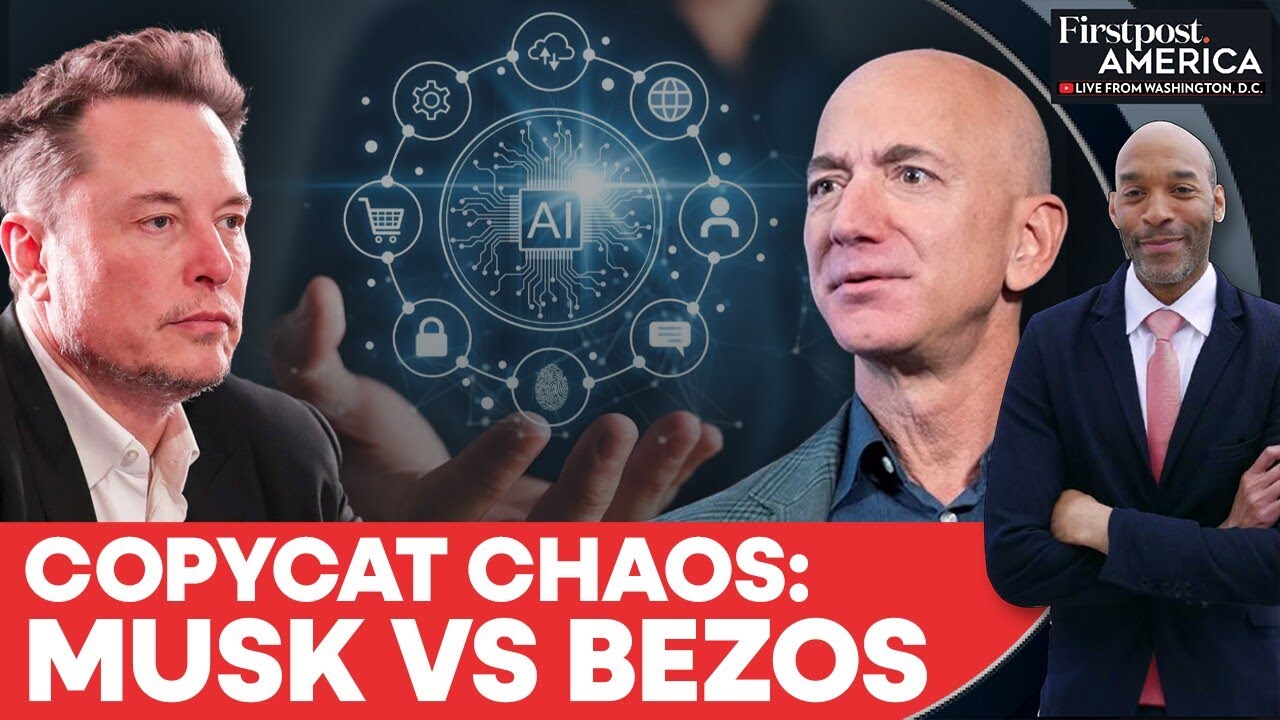 Copycat Clash Returns: Elon Musk Mocks Jeff Bezos' New AI Startup | Firstpost America | N18G  