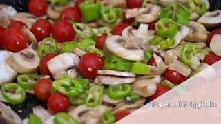 Contorno sfizioso peperoni, funghi e pomodorini