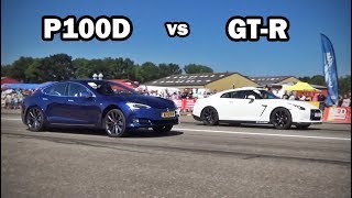 Can a Nissan GT-R beat a Tesla P100D with launch control?