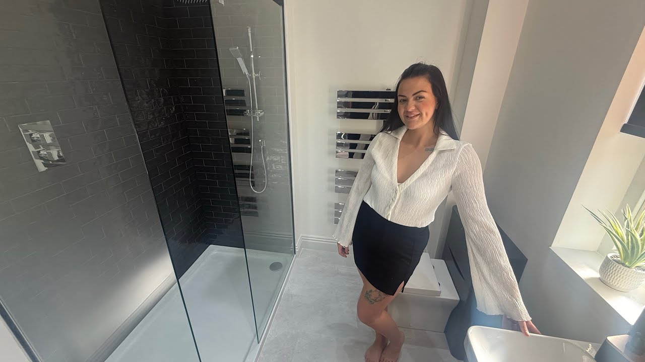 Modern Bathroom Makeover | Sleek Black Fixtures & Soho Graphite Tiles Reveal 😍