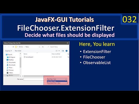 File Chooser | Settup File Filters | JavaFx GUI Tutorial #32
