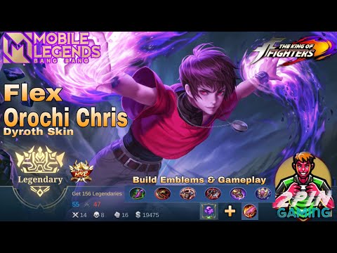 Flex Orochi Chris King of Fighters Dyrroth Skin Jungler Guide  Build and Gameplay