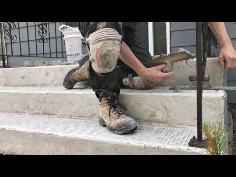 Concrete Stair Overlay with TF Structural - One day full resurface!