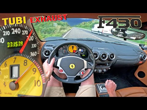 FERRARI F430 *MANUAL* with TUBI EXHAUST sounds INSANE on the AUTOBAHN