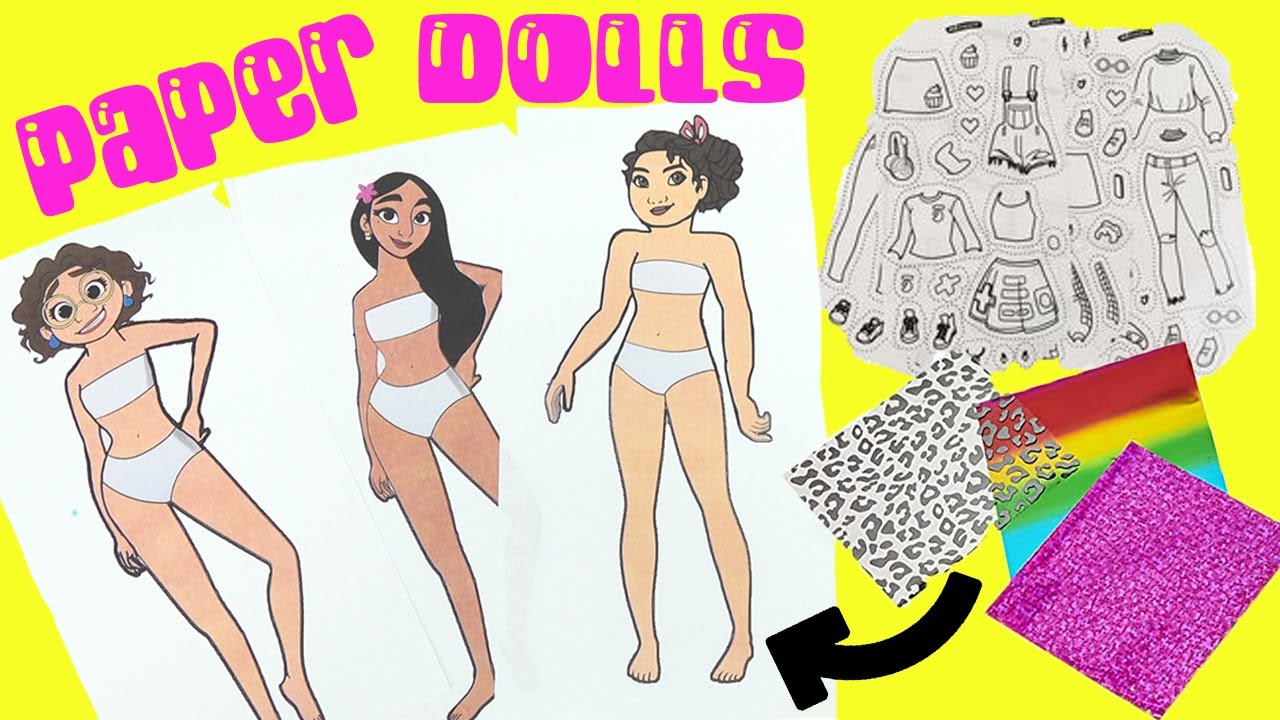 Disney Encanto DIY Paper Doll Fashions for Mirabel, Isabela, and Luisa! Inkfluencer Style and Create