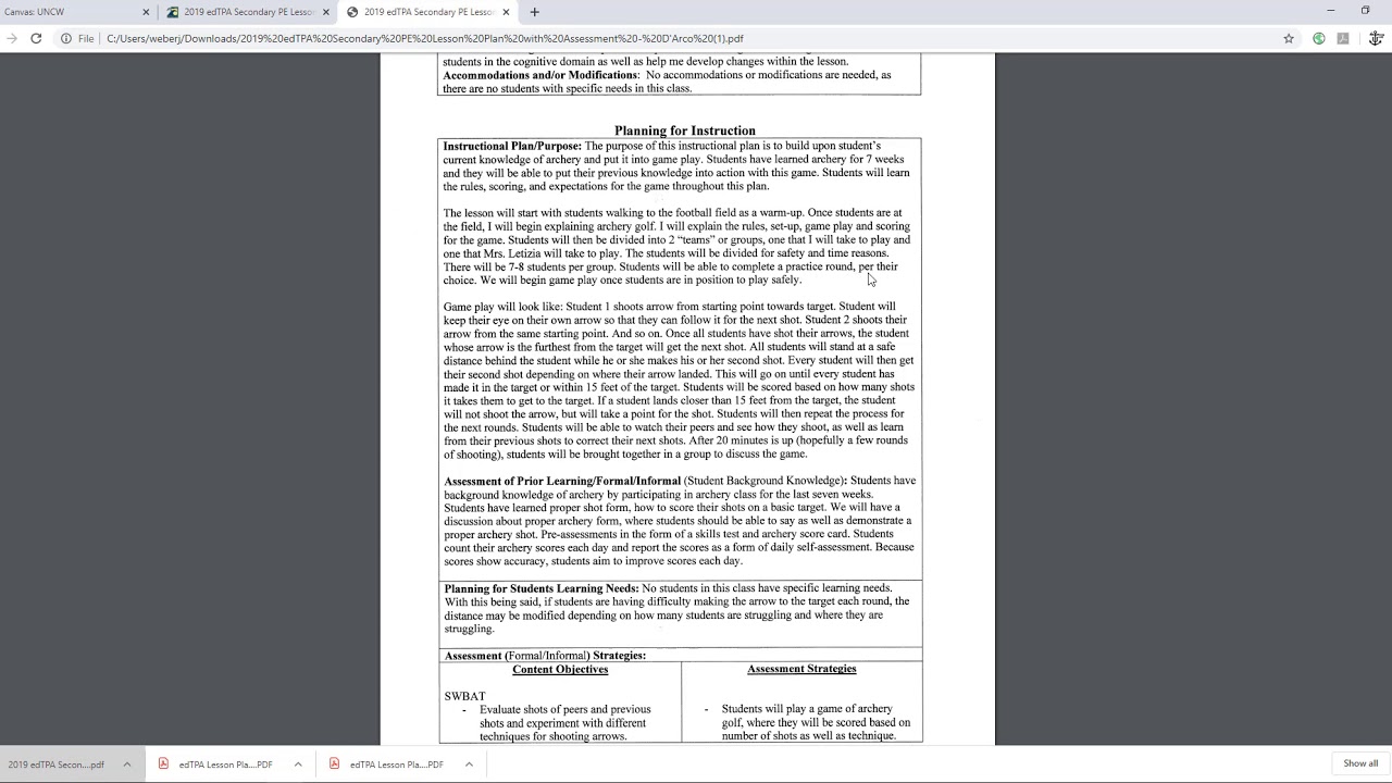 EDTPA Lesson Planning