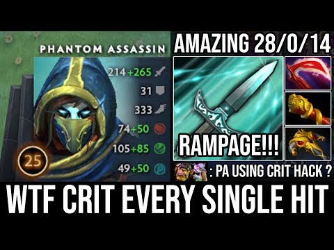 This Phantom Assassin is TOO IMBA!!! Insane 80% Crit with Rampage 28Kills & Zero Death - DotA 2