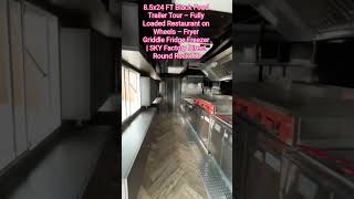 8.5x24 FT Black Food Trailer – Double Fryer 48" Griddle Fridge Freezer Prep Table Tour | SKY Factory Direct Round Rock T