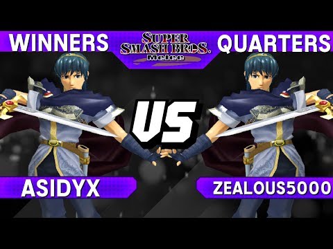 Smash Melee - Asidyx (Marth) vs Zealous5000 (Marth) - Major Flavor Winners Quarters