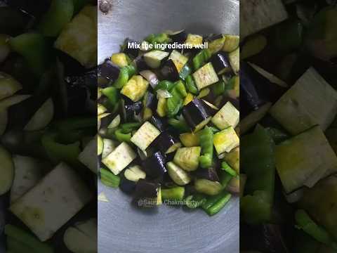 Delicious 😋 Baingan and Capsicum ki Sabji recipe #shorts #vegan #recipe #viral