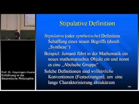 Einführung in die Theoretische Philosophie, 11. Vorl., Teil I