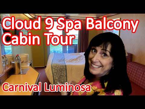 Thumbnail for Carnival Luminosa Cloud 9 Spa Balcony Cabin Tour - Cruise Cabin 8216 Under Spa Area, Not Under Lido