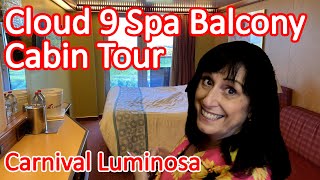 Carnival Luminosa Cloud 9 Spa Balcony Cabin Tour - Cruise Cabin 8216 Under Spa Area, Not Under Lido