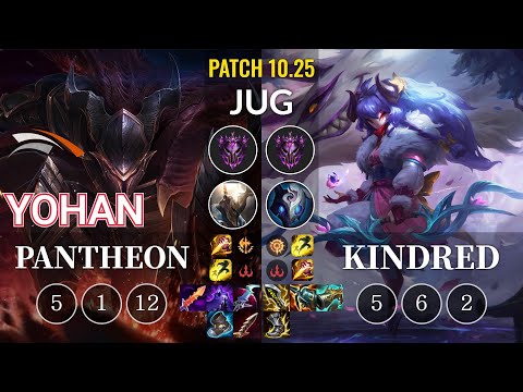 HLE yoHan Pantheon vs Kindred Jungle - KR Patch 10.25