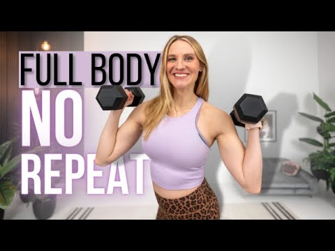 15-min Lean Full Body Dumbbell Workout | NO REPEAT