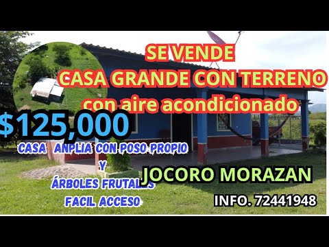 Casa grande con media manzana de terreno y aire acondicionado | Jocoro, Morazán | $125,000