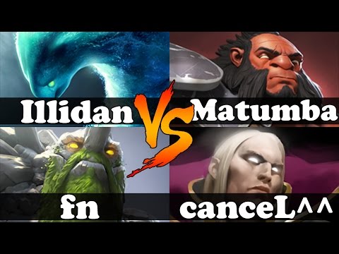 Illidan Morphling And fn Tiny VS canceL^^ Invoker And Matumbaman Axe - Dota 2