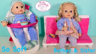 2020 New Baby Annabelle So Soft Sofia and little Alexander, Looking after Baby Dolls Pretend play