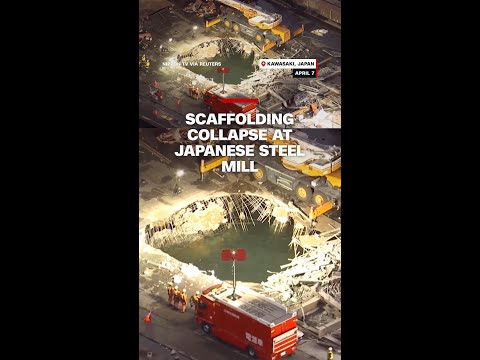 Scaffolding collapse at Japanese steel mill