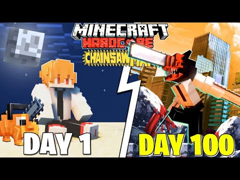 BucketHead Gaming - I Survived 100 Days As CHAINSAW MAN In Hardcore Minecraft...Hindi