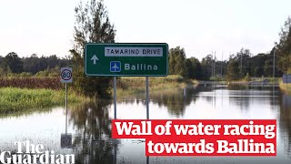 NSW floods: wall of water racing towards Ballina as Lismore begins flood cleanup