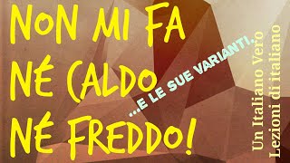 2/2 [segue] "Non mi fa né caldo né freddo" ...e le sue varianti | Lezioni di italiano
