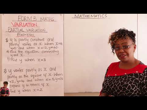 FORM 3 MATHS     PARTIAL VARIATION