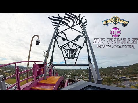 DC Rivals HyperCoaster 4K Front Seat POV - Warner Bros Movie World